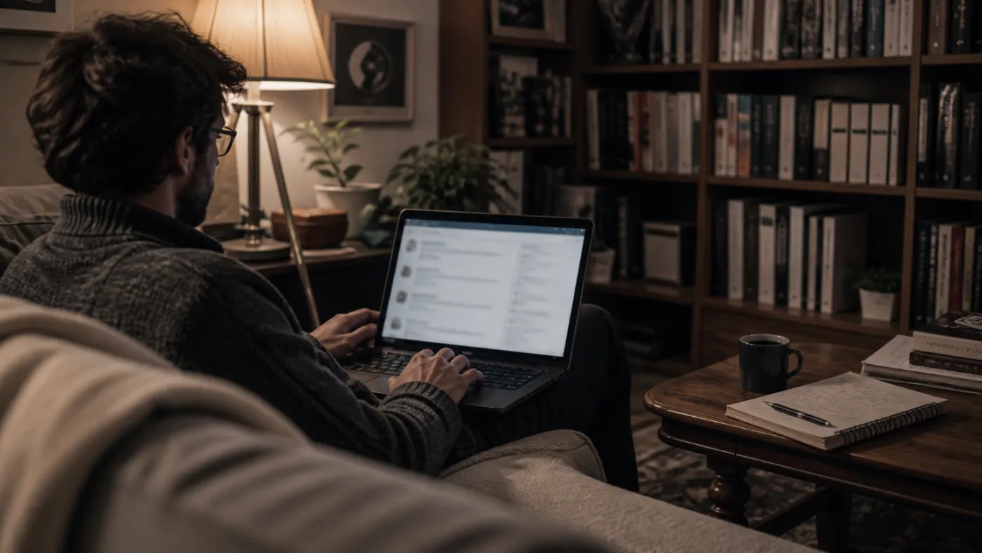user sharing Tor tips on Reddit in living room