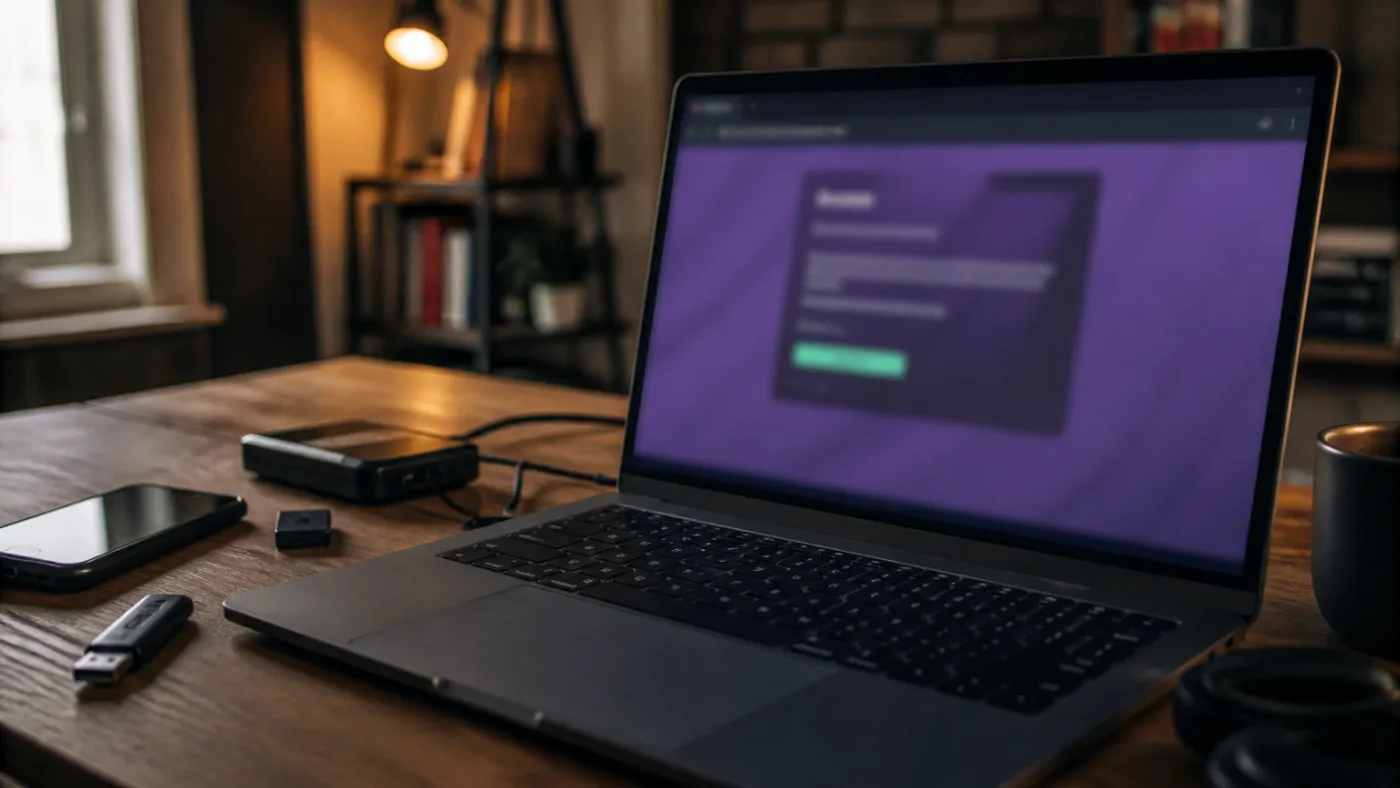 person downloading Tor Browser on a laptop